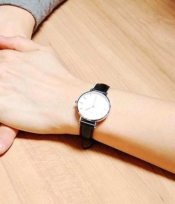 Shop Authentic Daniel Wellington Classic Petite Sheffield White Dial Black Leather Strap Watch For Women - DW00100242 - Luxxuri