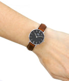  Shop Authentic Daniel Wellington Classic Petite St Mawes Black Dial Brown Leather Strap Watch For Women - DW00100237 - Luxxuri