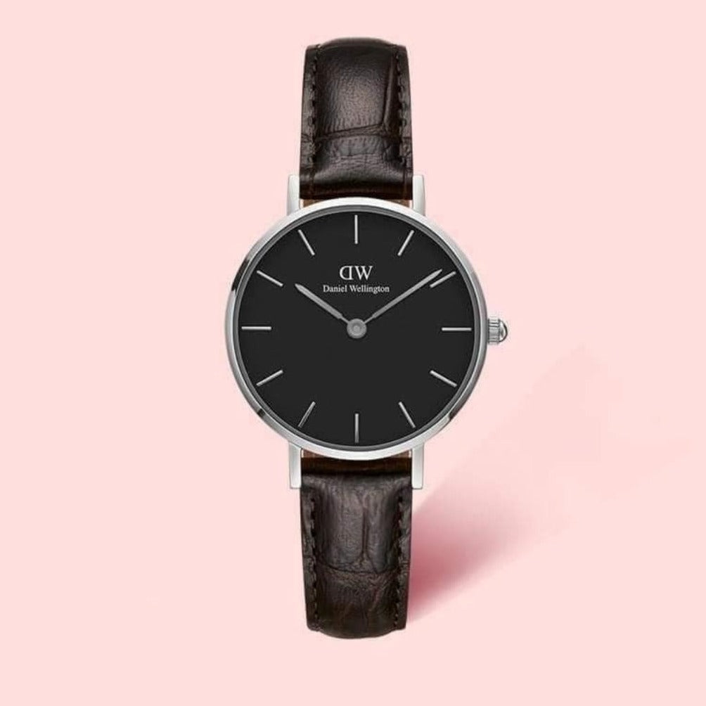  Shop Authentic Daniel Wellington Classic Petite York Black Dial Brown Leather Strap Watch For Women - DW00100238 - Luxxuri
