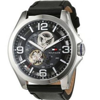  Shop Authentic Tommy Hilfiger Bruce Analog Black Dial Black Leather Strap Watch for Men - 1791279 - Luxxuri