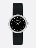  Shop Authentic Dior La D De Dior Diamonds Black and Blue Dial Black Leather Strap Watch for Women - CD047111A004 0000 - Luxxuri