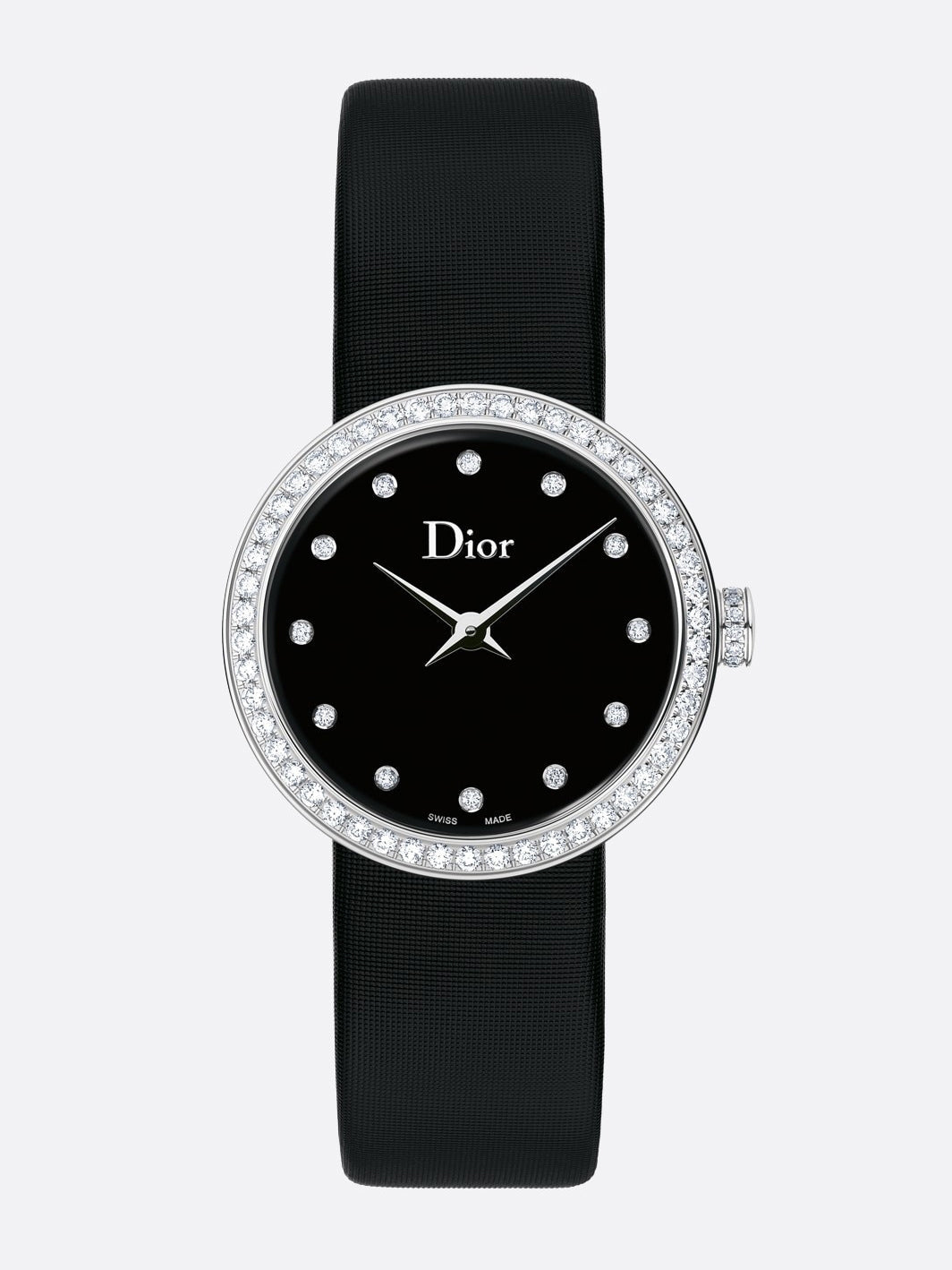  Shop Authentic Dior La D De Dior Diamonds Black and Blue Dial Black Leather Strap Watch for Women - CD047111A004 0000 - Luxxuri