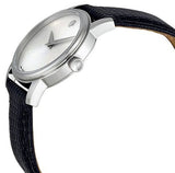  Shop Authentic Movado Museum Quartz Silver Dial Black Leather Strap Watch For Men - 2100001 - Luxxuri