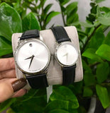  Shop Authentic Movado Museum Silver Dial Black Leather Strap Watch For Women - 2100003 - Luxxuri