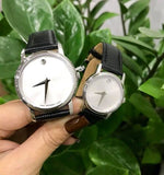  Shop Authentic Movado Museum Quartz Silver Dial Black Leather Strap Watch For Men - 2100001 - Luxxuri