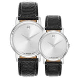  Shop Authentic Movado Museum Quartz Silver Dial Black Leather Strap Watch For Men - 2100001 - Luxxuri