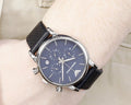  Shop Authentic Emporio Armani Luigi Chronograph Blue Dial Black Leather Strap Watch For Men - AR1736 - Luxxuri
