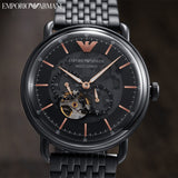  Shop Authentic Emporio Armani Automatic Multifunction Black Dial Black Mesh Bracelet Watch For Men - AR60025 - Luxxuri
