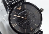  Shop Authentic Emporio Armani Gianni T Bar All Black Diamond Dial Watch For Women - AR11245 - Luxxuri