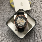  Shop Authentic Fossil Townsman Automatic Skeleton Black Dial Black Leather Strap Watch for Men - ME3084 - Luxxuri