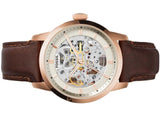  Shop Authentic Fossil Townsman Automatic Skeleton White Dial Brown Leather Strap Watch for Men - ME3078 - Luxxuri