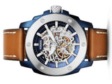  Shop Authentic Fossil Modern Machine Automatic Skeleton Silver Dial Brown Leather Strap Watch for Men - ME3135 - Luxxuri