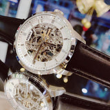  Shop Authentic Fossil Townsman Automatic Skeleton White Dial Black Leather Strap Watch for Men - ME3085 - Luxxuri