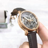  Shop Authentic Fossil Boyfriend Automatic Skeleton Grey Dial Grey Leather Strap Watch for Women - ME3089 - Luxxuri