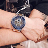 Shop Authentic Fossil Grant Sport Automatic Skeleton Blue Dial Two Tone Steel Strap Watch for Men - ME3141 - Luxxuri