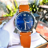 Shop Authentic Fossil Commuter Blue Dial Blue Leather Strap Watch for Men - FS5325 - Luxxuri