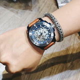 Shop Authentic Fossil Modern Machine Automatic Skeleton Silver Dial Brown Leather Strap Watch for Men - ME3135 - Luxxuri