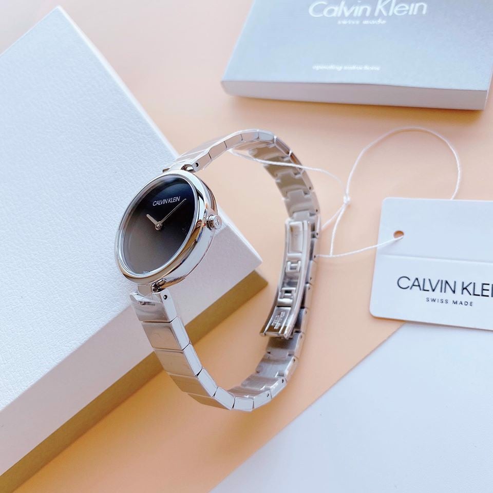  Shop Authentic Calvin Klein Authentic Black Dial Silver Steel Strap Watch for Women - K8G23141 - Luxxuri