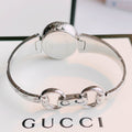  Shop Authentic Gucci Guccissima Quartz Silver Dial Silver Steel Strap Watch For Women - YA134511 - Luxxuri
