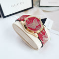  Shop Authentic Gucci G Timeless Quartz Red Dial Red Leather Strap Watch For Women - YA1264054 - Luxxuri