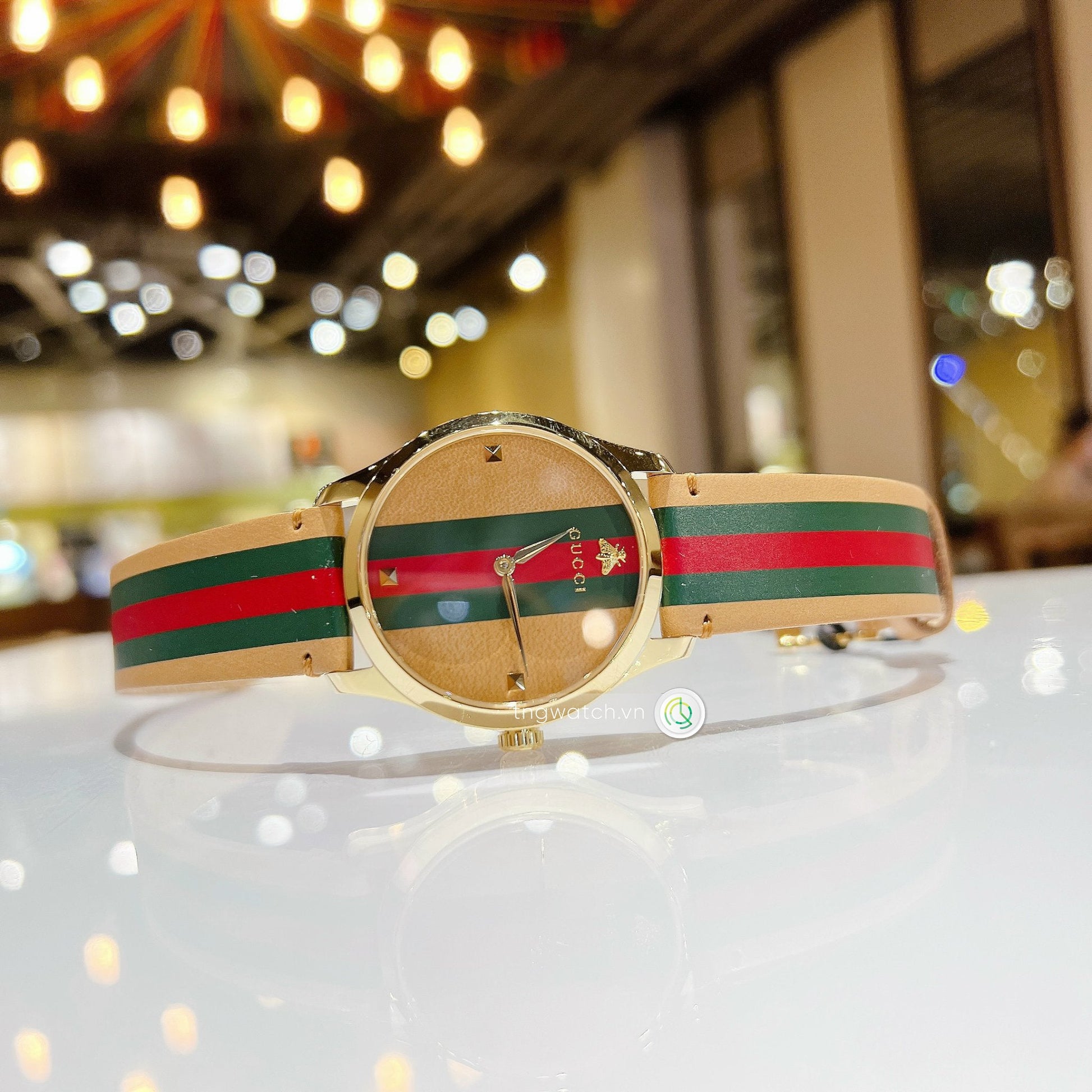  Shop Authentic Gucci G Timeless Quartz Brown Dial Brown Leather Strap Unisex Watch - YA1264077 - Luxxuri