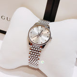  Shop Authentic Gucci G Timeless Quartz Silver Dial Silver Steel Strap Watch For Women - YA1265019 - Luxxuri
