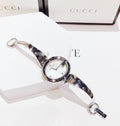  Shop Authentic Gucci Guccissima Diamonds Mother of Pearl Dial Silver Steel Strap Watch For Women - YA134303 - Luxxuri