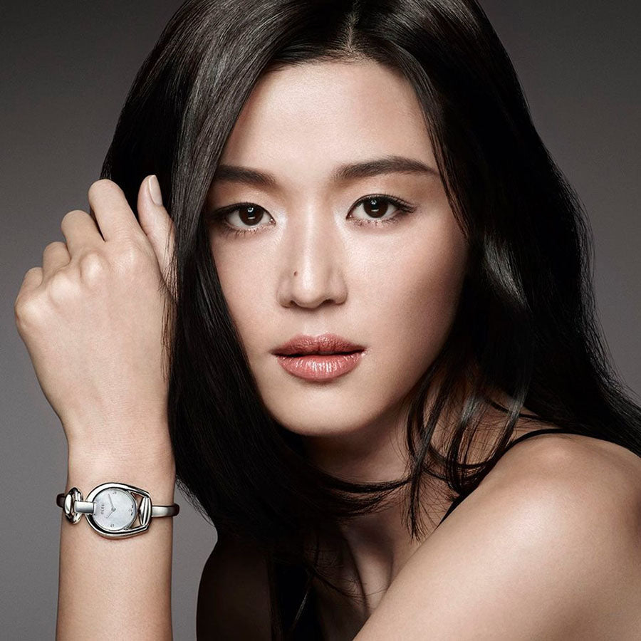  Shop Authentic Gucci Horsebit Collection Diamonds Mother of Pearl Dial Silver Steel Strap Watch For Women - YA139506 - Luxxuri