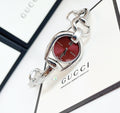  Shop Authentic Gucci Horsebit Quartz Red Dial Silver Steel Strap Watch For Women - YA139502 - Luxxuri
