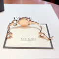  Shop Authentic Gucci Horsebit Collection Black Dial Rose Gold Steel Strap Watch For Women - YA139507 - Luxxuri