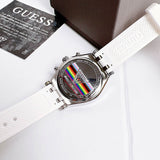  Shop Authentic Guess Glitz Pride Limited Edition White Dial White Rubber Strap Watch for Women - GW0407L4 - Luxxuri