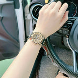  Shop Authentic Guess Queen Quartz Gold Dial Black Silicone Strap Watch For Women - GW0536L3 - Luxxuri