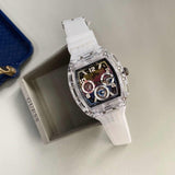  Shop Authentic Guess Phoenix Polycarbonate Clear Multi-function Black Dial Clear Rubber Strap Watch for Men - GW0499G3 - Luxxuri