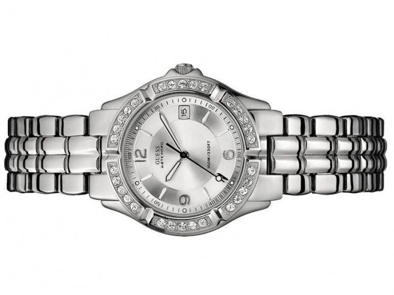  Shop Authentic Guess Water Pro Diamonds Silver Dial Silver Steel Strap Watch For Women - G75511M - Luxxuri