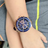  Shop Authentic Guess Poseidon Chronograph Blue Dial Blue Silicone Strap Watch For Men - GW0425G3 - Luxxuri