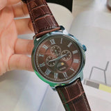  Shop Authentic Guess Delancy Analog Brown Dial Brown Leather Strap Watch For Men - W0870G3 - Luxxuri