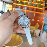  Shop Authentic Guess Cosmo Diamonds Silver Dial White Rubber Strap Watch for Women - GW0034L2 - Luxxuri