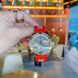  Shop Authentic Guess Frontier Diamonds Gold Dial Red Rubber Strap Watch for Women - GW0045L2 - Luxxuri