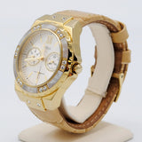  Shop Authentic Guess Limelight Quartz Silver Dial Golden Leather Strap Watch For Women - W0775L2 - Luxxuri