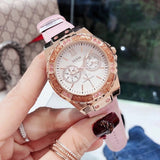  Shop Authentic Guess Limelight Quartz Analog White Dial Pink Leather Strap Watch For Women - W0775l3 - Luxxuri