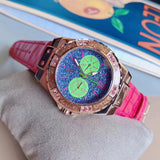  Shop Authentic Guess Limelight Quartz Multicolor Dial Red Leather Strap Watch For Women - W0775L4 - Luxxuri