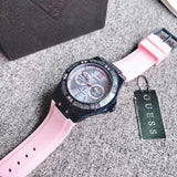  Shop Authentic Guess Limelight Blue Dial Pink Rubber Strap Watch For Women - W0775L5 - Luxxuri