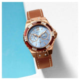  Shop Authentic Guess Limelight Quartz White Dial Brown Leather Strap Watch For Women - W0775L7 - Luxxuri