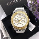  Shop Authentic Guess Limelight Quartz Silver Dial White Leather Strap Watch For Women - W0775l8 - Luxxuri