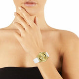  Shop Authentic Guess G-Twist Gold Dial White Rubber Strap Watch for Women - W0911L7 - Luxxuri