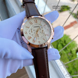  Shop Authentic Fossil Grant Chronograph White Dial Brown Leather Strap Watch for Men - FS4991 - Luxxuri