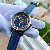  Shop Authentic Fossil Boyfriend Skeleton Blue Dial Blue Leather Strap Watch for Women - ME3136 - Luxxuri