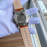  Shop Authentic Fossil Townsman Automatic Skeleton Blue Dial Brown Leather Strap Watch for Men - ME3154 - Luxxuri