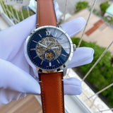  Shop Authentic Fossil Townsman Automatic Skeleton Blue Dial Brown Leather Strap Watch for Men - ME3154 - Luxxuri