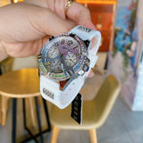  Shop Authentic Guess Frontier Diamonds Silver Dial White Rubber Strap Watch for Women - GW0045L1 - Luxxuri